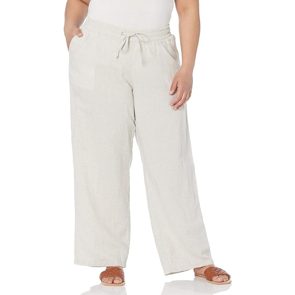 Amazon Essentials Linen Blend Wide Leg Pants - 4X